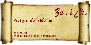 Zsiga Ádám névjegykártya